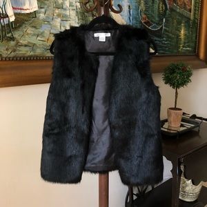 Faux fur black vest